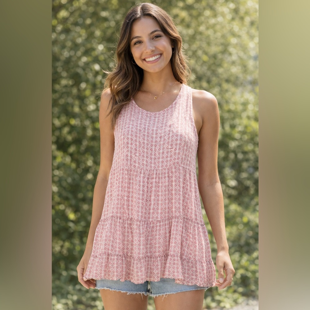 Altar’d State Sleeveless Geometric Tiered Top